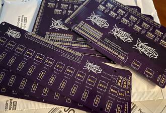 Custom designed printed circuit boards, just arrived in the mail.